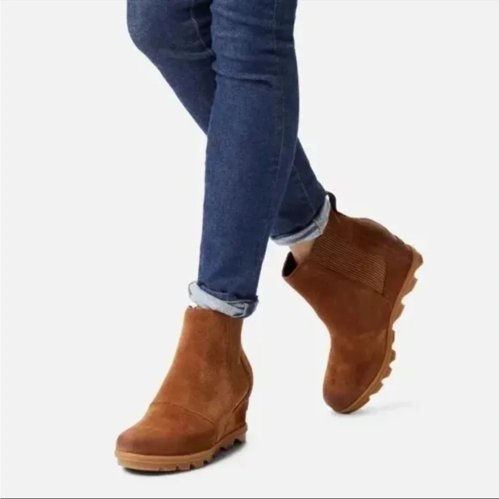 SOREL Joan of Arctic Suede Wedge Booties
